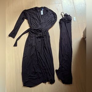 Maternity Sunday Sleep Robe & Nursing Nightgown Set in